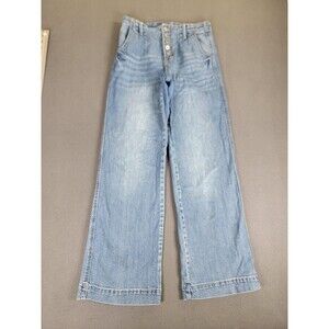 KanCan Jeans Womens 7 27 Blue High Rise Button Fly Straight Leg Denim Pants